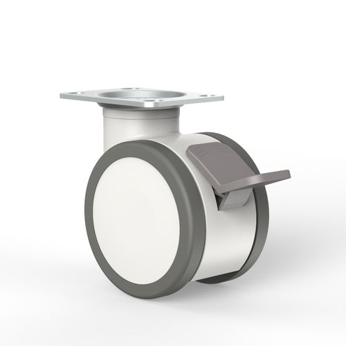 Wheel with brake - T06PUP100C06A - TKS Casters - polyurethane / polyamide / swiveling