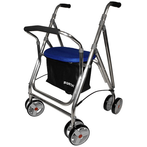 4-wheel rollator - Kanguro HD - Forta - Fabricaciones Ortopédicas Albacete - with seat / with basket / height-adjustable
