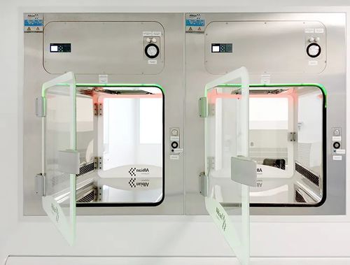 Cleanroom pass-through - SELF-VENTILATED - Albian Group - wall-mounted / with HEPA filter