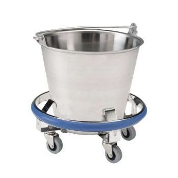 Trolley-mounted surgical basin stand - P-1020-SS - DSI  - stainless steel