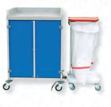 Laundry linen trolley - AISY-CART series - WEPPES Solutions - cleaning / with plate / with door