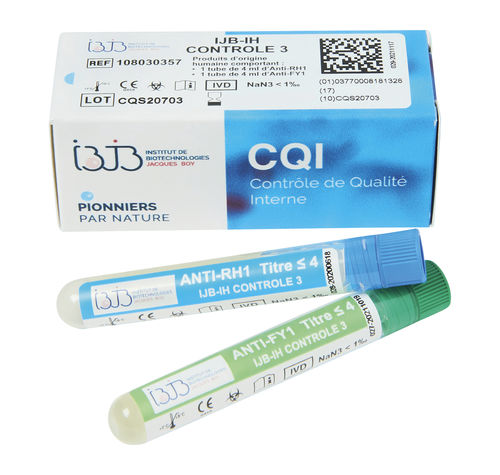 Antibody - IJB-IH CONTROLE 3 - Institut de Biotechnologies Jacques Boy - quality control / for blood phenotyping / for blood typing