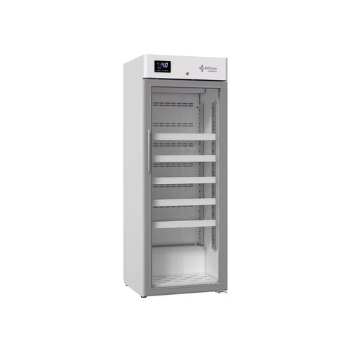 Laboratory refrigerator - LER 28G - Infrico - vertical / 1-door / with glass door