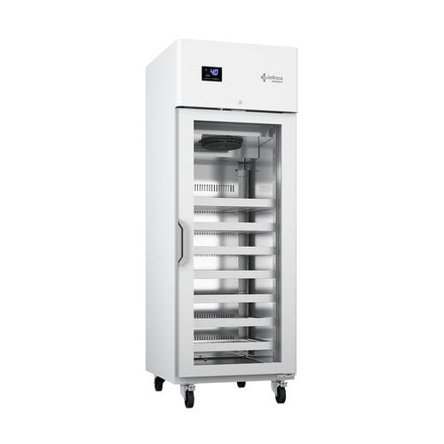 Laboratory refrigerator - LTR65GD - Infrico - vertical / on casters / 1-door