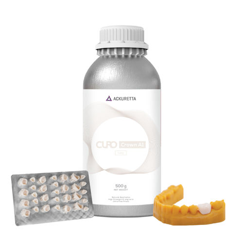 Resin dental material - CURO Crown - Ackuretta Technologies LLC - for dental restorations / for dental crowns / for dental bridges