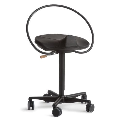 Dental stool - InCharge Black Office Flex - Dynamostol - height-adjustable / on casters / black