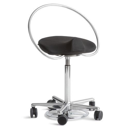 Dental stool - InCharge Flex Foot-operated - Dynamostol - height-adjustable / on casters / black