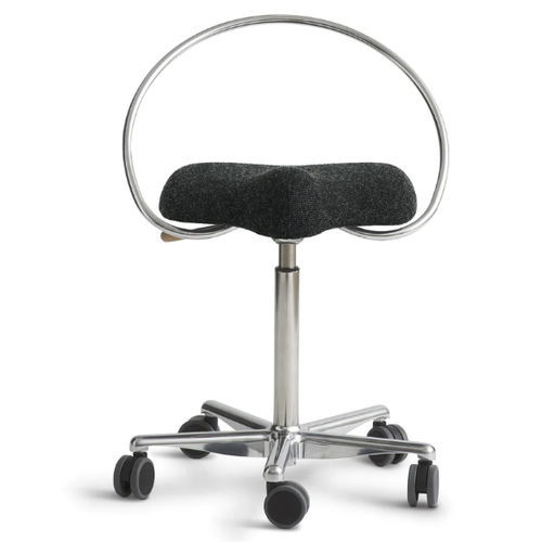 Dental stool - ReForm Office with ring bar - Dynamostol - height-adjustable / on casters / black