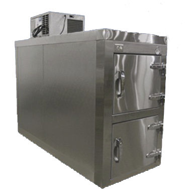 Casket mortuary cabinet - Hi Tech Instruments - 2-body / front-loading / 2-door