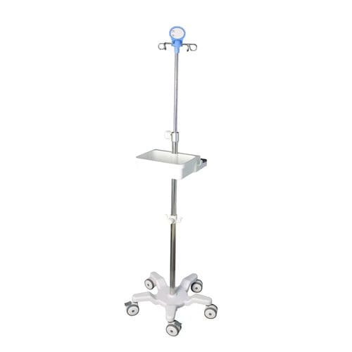 Infusion stand on casters - B26-01 - Fangge Medical - 4-hook / stainless steel / height-adjustable