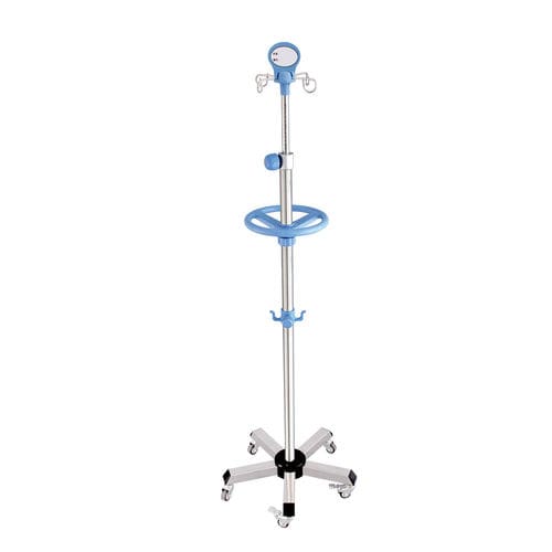 IV stand on casters - B26-02 - Fangge Medical - 4-hook / stainless steel / height-adjustable