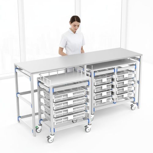 Operating room workstation - FG-PW-60/40/4F/02 - Fangge Medical - with shelves / modular / on casters