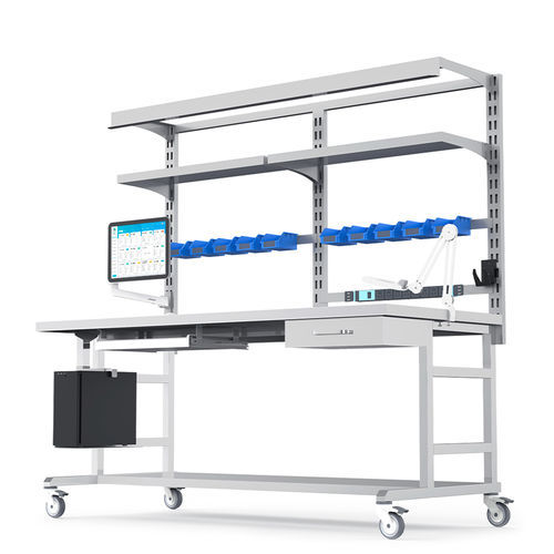 Table-mounted instrument table - D20B - Fangge Medical - stainless steel / electric