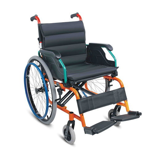 Manual wheelchair - WG980LA-30 - WEGO Medical - outdoor / with legrest / blue