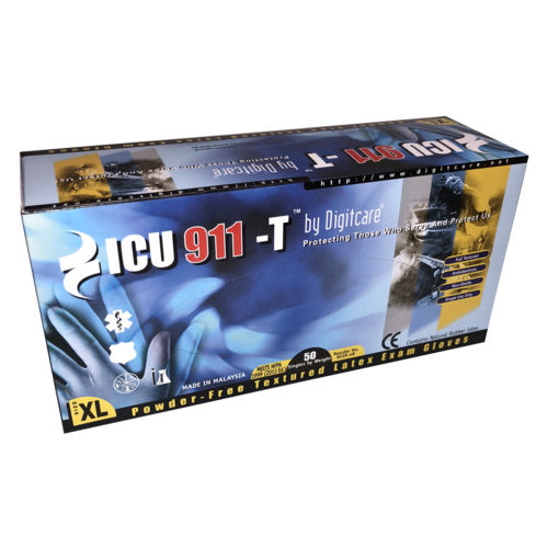 Latex gloves - ICU911-T™ - Digitcare Corporation - medical / powder-free