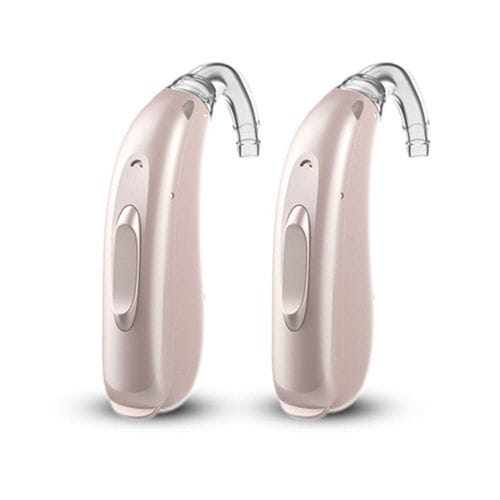 BTE hearing aid B P 7 AudioService telecoil / beige / brown