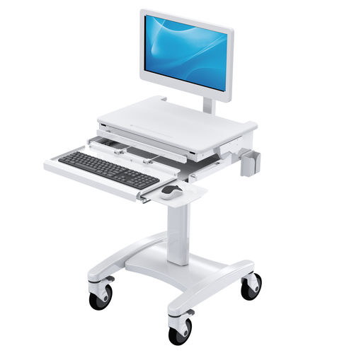 Height-adjustable computer cart - 908AA - Diwei Industrial Co., Ltd. - with drawer