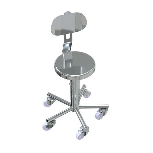 Clean room stool - 108342 - Adexte - height-adjustable / swivel / on casters