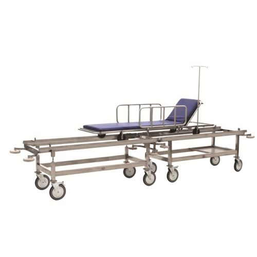 Transfer stretcher trolley - AD-227/DPY - DUMAN HOSPITAL FURNITURE - manual / with adjustable backrest / 2 sections