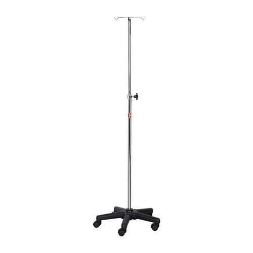 IV pole on casters - AD-241.A1 - DUMAN HOSPITAL FURNITURE - 2-hook / height-adjustable