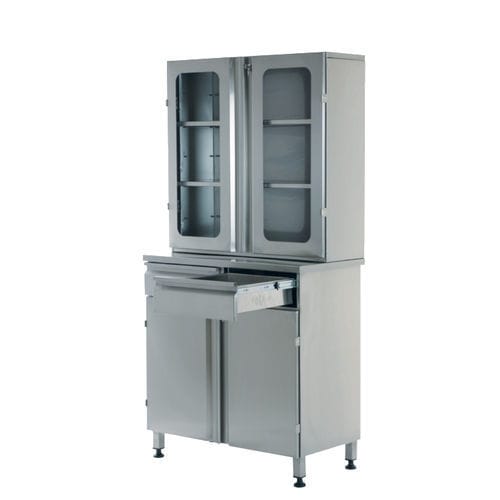 Hospital cupboard - 219.9040 - SEBA HANDELS - with door / with drawer / stainless steel