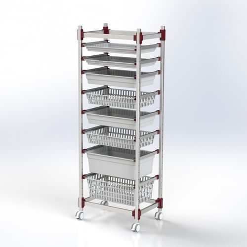 Basket rack - 101.0001 - SEBA HANDELS - mobile / aluminum / stainless steel