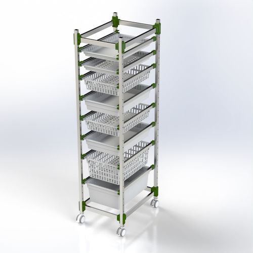 Basket rack - 101.0042 - SEBA HANDELS - modular / mobile / aluminum