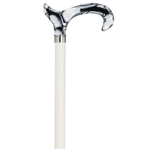 T-handle white cane - 11639 - Ossenberg - height-adjustable