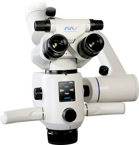 Dental operating microscope - SM620 - MediWorks - on casters