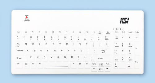 Medical keyboard with numeric keypad - KSI-1801 SX W - Key Source International - silicone / disinfectable / backlit