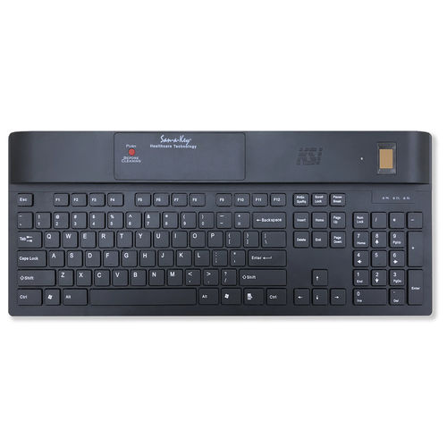 Medical keyboard with numeric keypad - KSI-1700 SX FFFB - Key Source International - with international layout / biometric / disinfectable