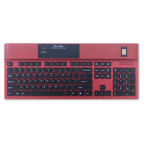 Medical keyboard with numeric keypad - KSI-1700 SX FFFR - Key Source International - with endpoint security / with international layout / biometric