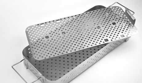 Dental instrument sterilization tray - ALFAPLEX - for orthopedic instruments / perforated / stainless steel