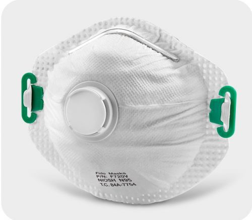 P2 respirator - F225V - FIDO MASKS CO., LTD. - latex-free / with exhalation valve / cup shaped
