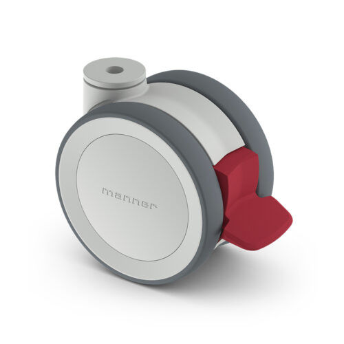 Polyurethane wheel - TW-J-S-125 GP/K LOW H - Manner Oy - polyamide / swiveling / with brake