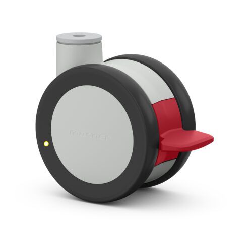 Wheel with brake - TW-J-S-100 GP/K-12 H A - Manner Oy - polyamide / polyurethane