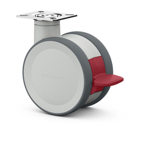 Wheel with brake - TWL-J-S-125 GP/K H - Manner Oy - polyamide / polypropylene