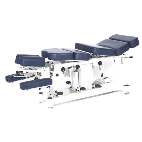 Electric chiropractic table - EL08 - V2U Healthcare - on casters / with headrest / with armrests