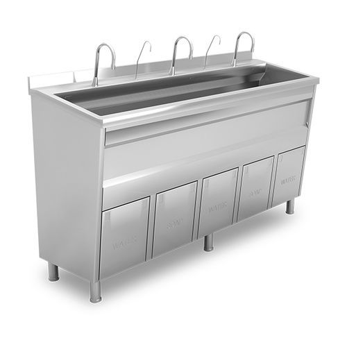 3-bay surgical sink - EMP.MED.EL.220 - EMPERO GROUP - stainless steel / knee-operated