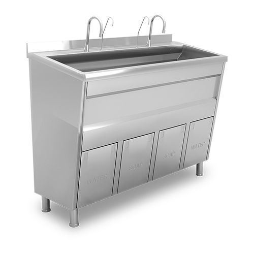 2-bay surgical sink - EMP.MED.EL.160 - EMPERO GROUP - stainless steel / knee-operated