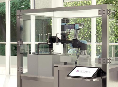 Automation system for the pharmaceutical industry - SciYbotic  - Chemspeed Technologies AG - for quality control / robotized