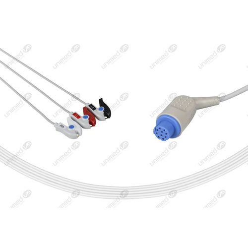 Medical ECG cable - 2395P - Unimed Medical Supplies - 3-wire / reusable
