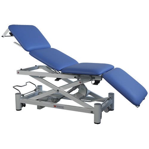 Electro-hydraulic treatment table - PRAXIS 4 ELITE - Wesseling - height-adjustable / with adjustable backrest / on casters