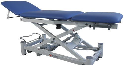 Gynecology examination table - KOMBI ELITE - Wesseling - electro-hydraulic / height-adjustable / with adjustable backrest