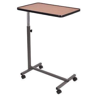 Overbed table on casters - Deluxe - Shanghai Haozheng Metal Products - height-adjustable