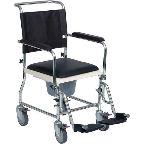 Commode chair on casters - Shanghai Haozheng Metal Products - swivel