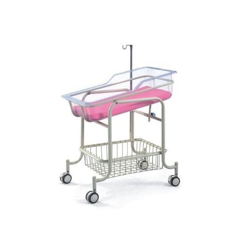 Fixed-height hospital bassinet - XF606 - Foshan Xufeng Medical Technology Co., Ltd. - on casters / with storage unit / stainless steel