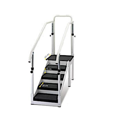 One-sided rehabilitation staircase - 26035 series - NHC Medical & Beauty - with 2 handrails