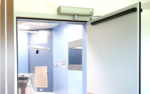 X-ray protection door - HB-B series - LABEL S.p.A. - hospital / swing / stainless steel