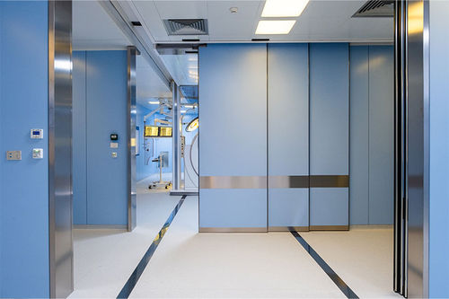 Protection door - HB-TAITS2 series - LABEL S.p.A. - hospital / sliding / telescopic